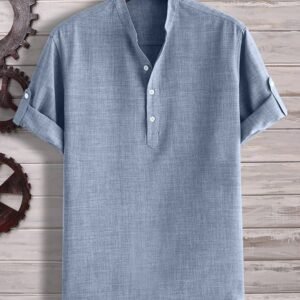 Henley Neck Cotton Shirt